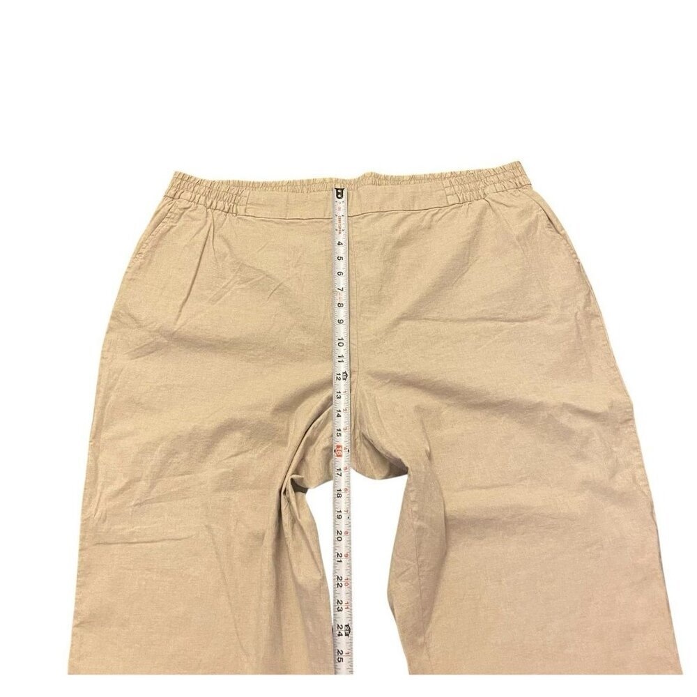 Lane‎ Bryant Pants 24 Linen Blend High Rise Tapered Leg Pull On Oatmeal NWT - Picture 5 of 8